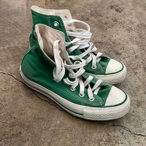 Green high top converse